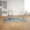 Alfombra Ottomano B734A grey, una lfombra moderna para el estudio en forma rectangular de 2.30 mts de largo por 1.60 mts de ancho, base en tono gris claro con diseño de neuronas gris oscuro, negro, azul y blanco. Alfombra importada de Turquía. Alfombras y tapetes en Bucaramanga